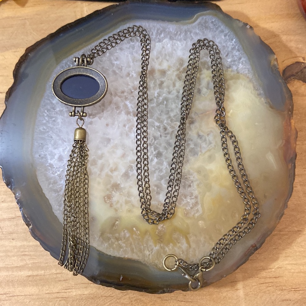 Sold do not share Dark blue tassel necklace - Picture 6 of 11
